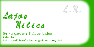 lajos milics business card